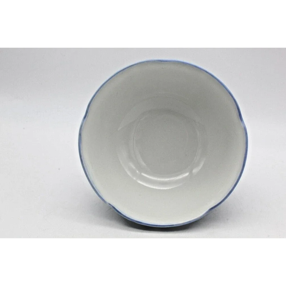 Rice Bowls Ume Japanese Porcelain Set of 4 Blue White Plum Blossom Vintage